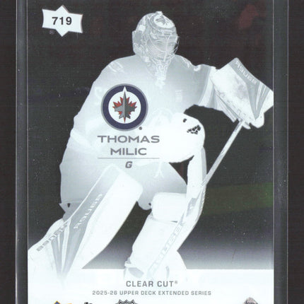 2026 Upper Deck Extended Series Young Guns Thomas Milic #719 Clear Cut