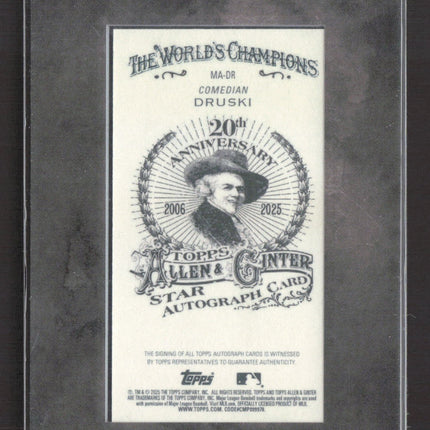 2025 Topps Allen & Ginter Druski Black Framed Auto /25 #MA-DR