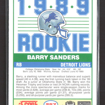 1989 Score Barry Sanders #257