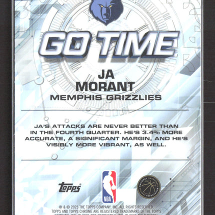 2025 Topps Chrome Go Time Ja Morant #GT-13 Black Refractor 08/10