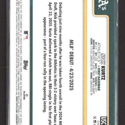 2025 Topps Chrome Nick Kurtz #USC180 RC Sepia