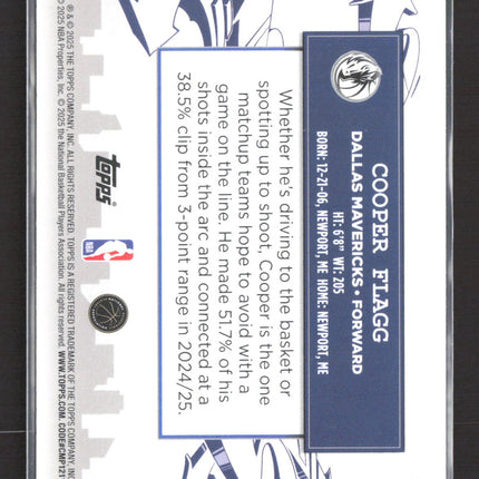 2025 Topps Clutch City Prospects Cooper Flagg #CC-1 RC