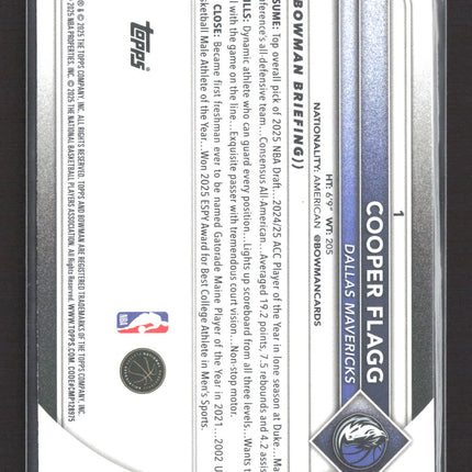 2025 Bowman University Cooper Flagg #1 RC
