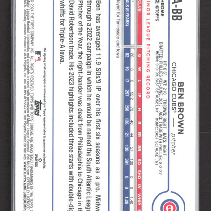 2024 Topps Chrome Ben Brown #RA-BB Blue RC Auto /150