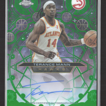 2025 Topps Chrome Basketball Chromographs Terance Mann #CH-TMN Green 78/99 Auto