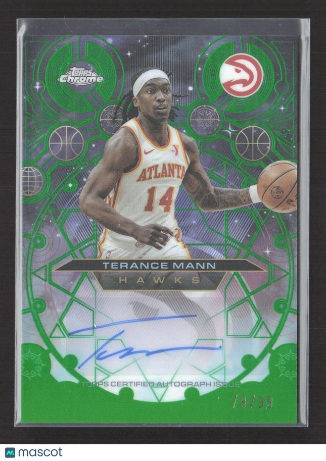 2025 Topps Chrome Basketball Chromographs Terance Mann #CH-TMN Green 78/99 Auto