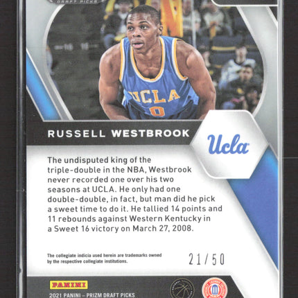 2021 Panini Prizm Draft Picks Russell Westbrook #54 Purple Circles 21/50
