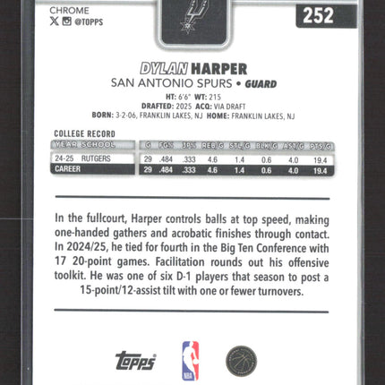 2025 Topps Chrome Dylan Harper #252 RC