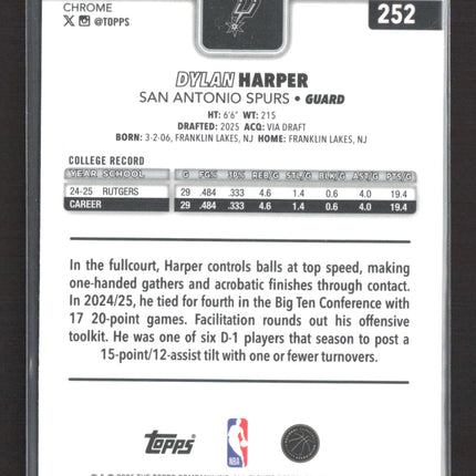 2025 Topps Chrome Dylan Harper #252 RC