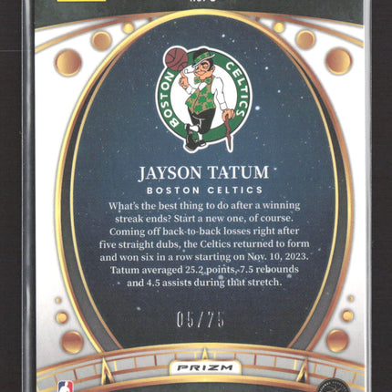 2024 Panini Select Lodestar Prizm Jayson Tatum #5 05/75 Purple Ice