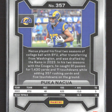2023 Panini Prizm Puka Nacua #357 Pink RC