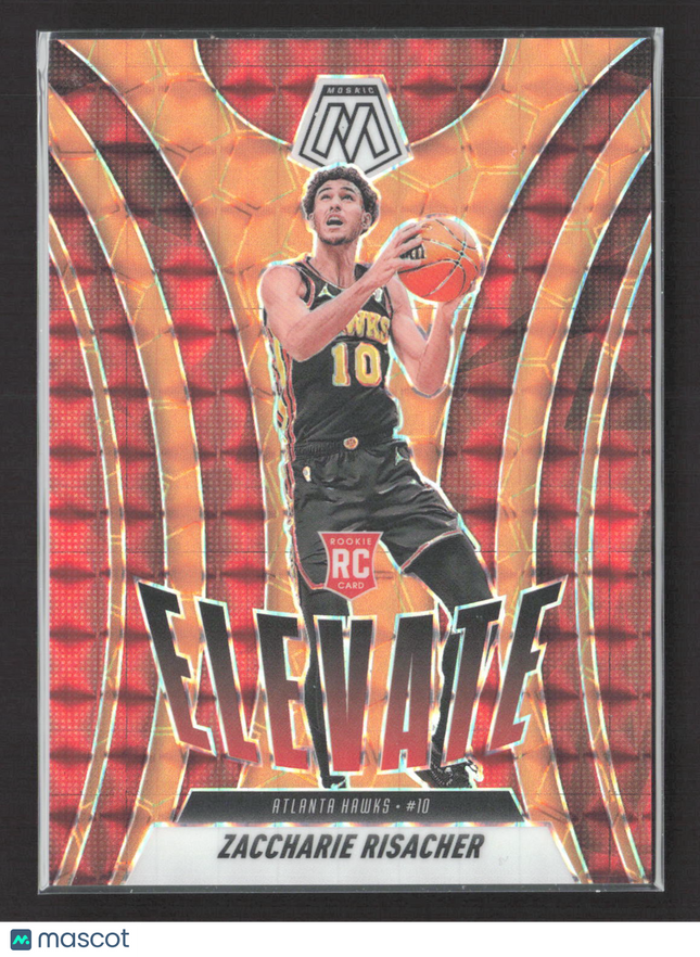 2025 Panini Mosaic Elevate Zaccharie Risacher #8 Orange Prizm RC 23/25