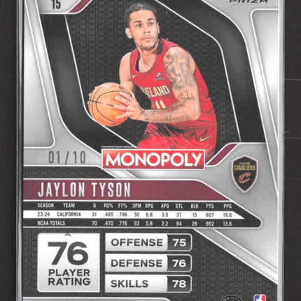 2025 Panini Prizm Monopoly Jaylon Tyson #15 Blue /10