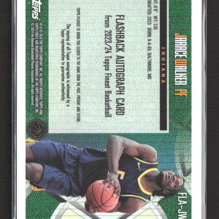 2024 Topps Finest Flashback Jarace Walker #FLA-JWA Green Refractor 20/25 RC Auto
