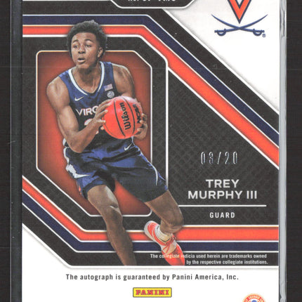2021 Panini Prizm Draft Picks Trey Murphy III #CP-TMU Pink Disco 03/20 RC Auto