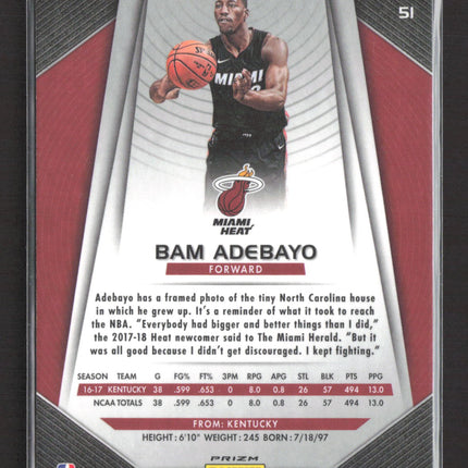 2017 Panini Prizm Bam Adebayo #51 Disco RC