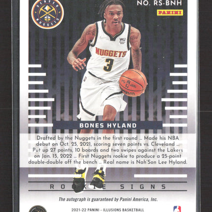 2022 Panini Illusions Rookie Signs Bones Hyland #RS-BNH Green 04/25 RC Auto