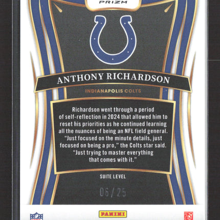 2025 Panini Select Prizm Suite Level Anthony Richardson #306 Tie-Dye 06 / 25