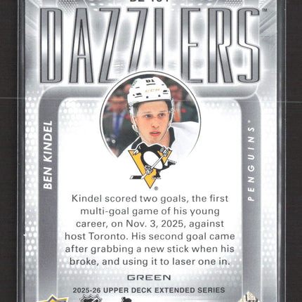 2026 Upper Deck Extended Series Dazzlers Ben Kindel #DZ-134 Green
