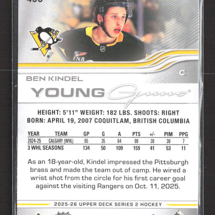2025 Upper Deck Series 2 Young Guns Ben Kindel #453