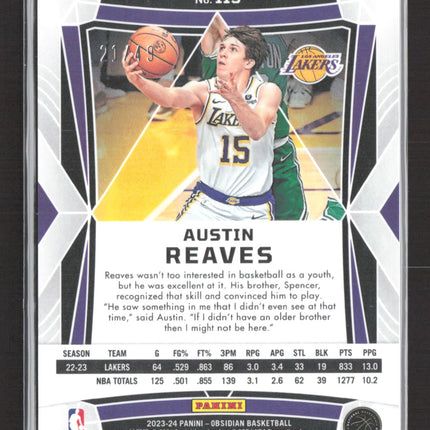 2024 Panini Obsidian Austin Reaves #115 Purple /49