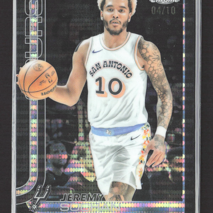 2025 Topps Chrome Jeremy Sochan #239 Black Pulsar 04/10
