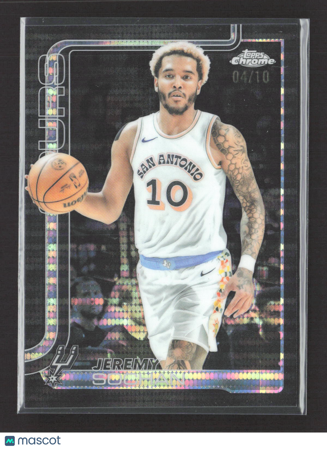 2025 Topps Chrome Jeremy Sochan #239 Black Pulsar 04/10