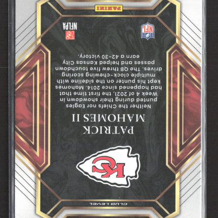 2022 Panini Select Football Club Level Patrick Mahomes II #2022