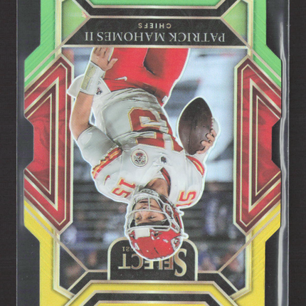 2022 Panini Select Club Level Patrick Mahomes II #202 Yellow Green Die Cut