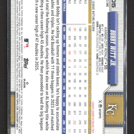 2026 Topps Series One Bobby Witt Jr. #205 Green Leaves