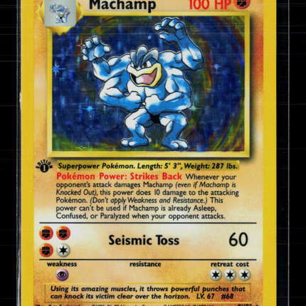Pokemon 1999 Base Set Machamp 1st Edition #8/102
