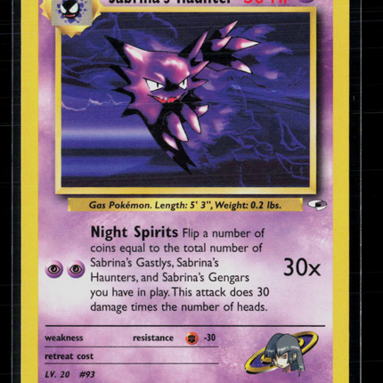 Pokemon 2000 Gym Challenge Sabrina's Haunter #58/132