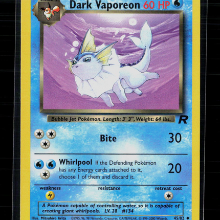 Pokemon 2000 Team Rocket Dark Vaporeon #45/82
