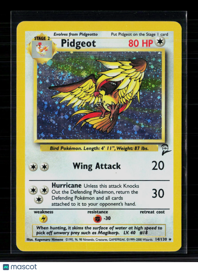 Pokemon 2000 Base Set 2 Pidgeot #14/130