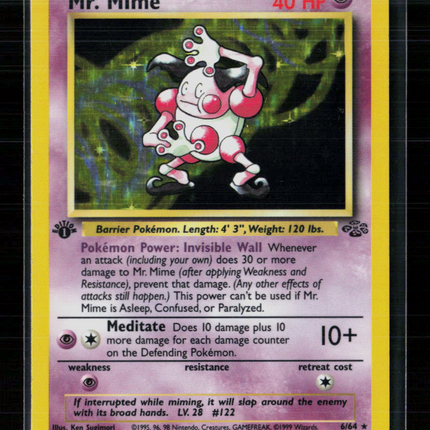 Pokemon 1999 Jungle MR. Mime 1st Edition #6/64