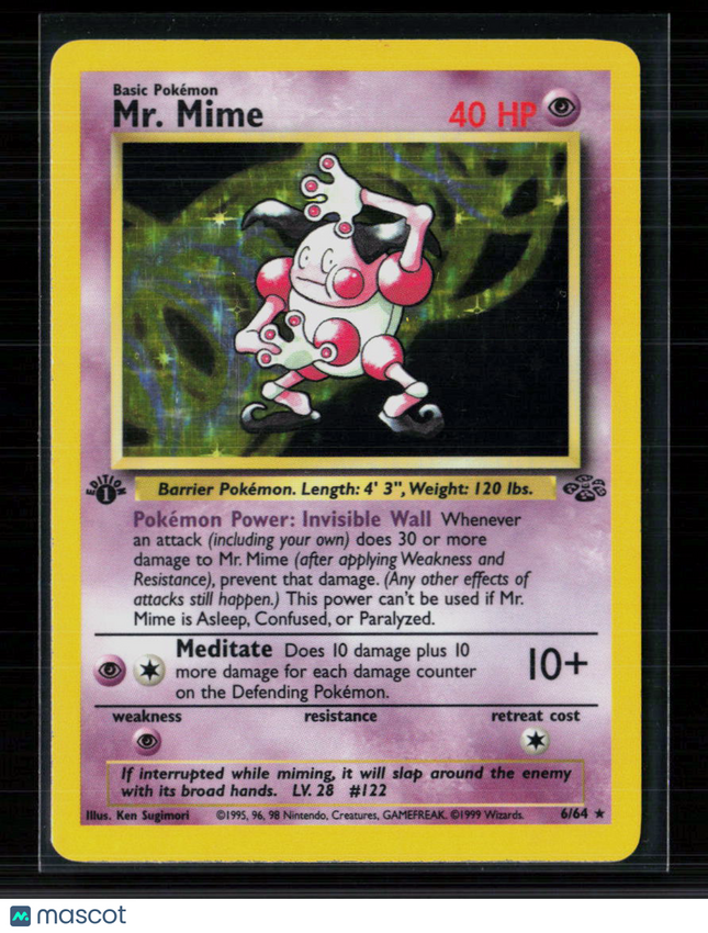 Pokemon 1999 Jungle MR. Mime 1st Edition #6/64