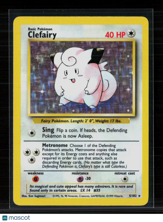 Pokemon 1999 Base Set Clefairy #5/102