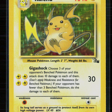 Pokemon 1999 Fossil Raichu #14/62