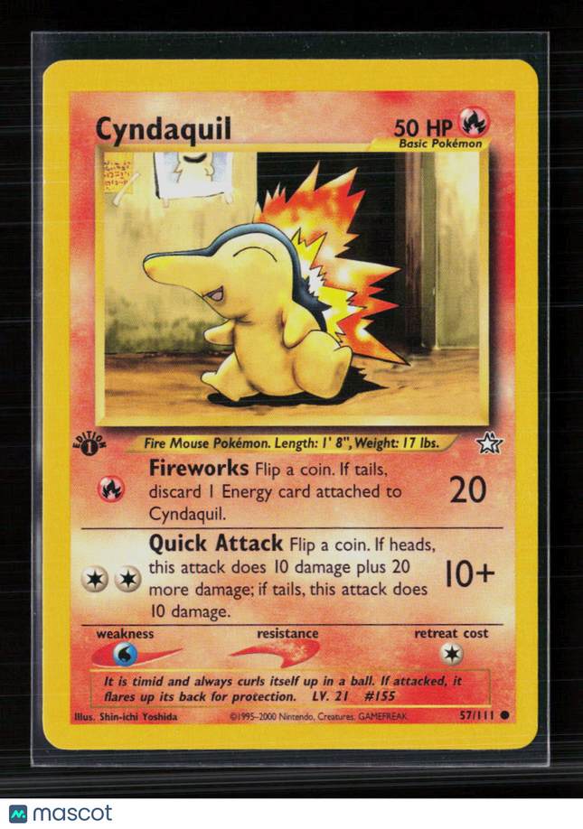 Pokemon 2000 Neo Genesis Cyndaquil 1st Edition #57/111
