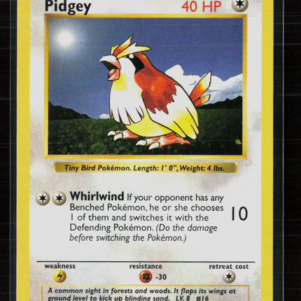 Pokemon 1999 Base Set Pidgey #57/102 Shadowless