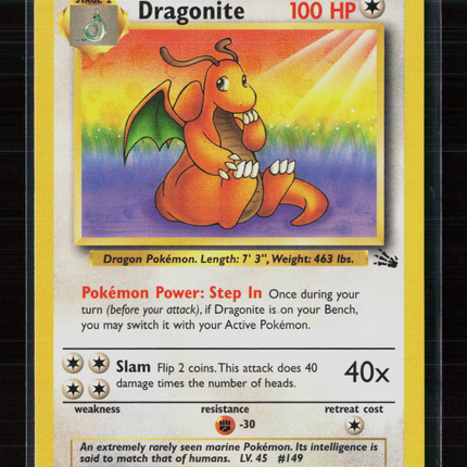 Pokemon 1999 Fossil Dragonite #4/62