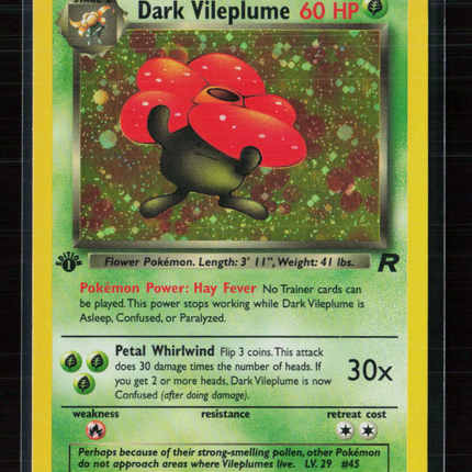 Pokemon 2000 Team Rocket Dark Vileplume 1st Edition #13/82
