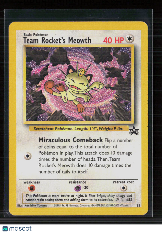 Pokemon 2000 Wizards Team Rocket's Meowth #18