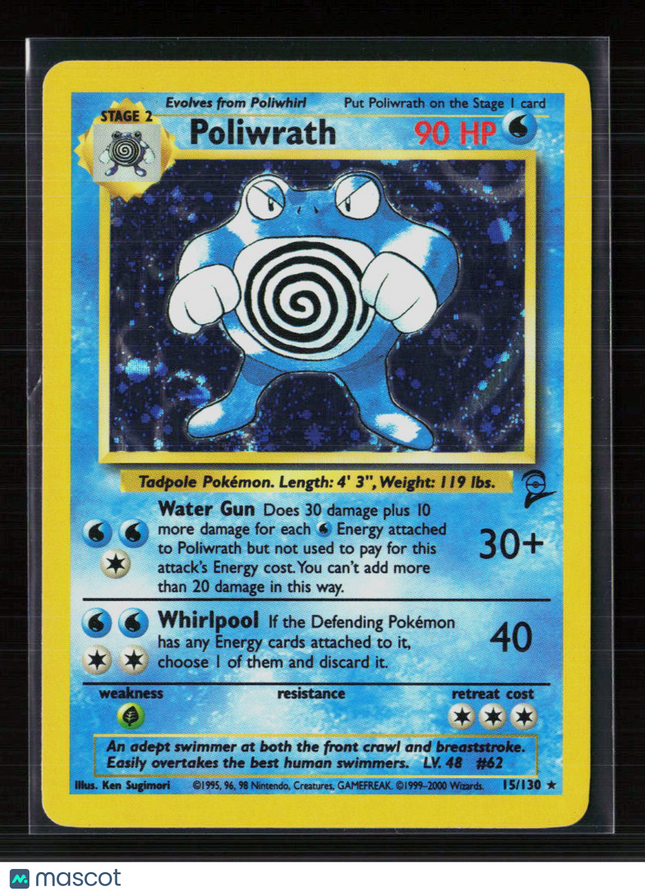 Pokemon 2000 Base Set 2 Poliwrath #15/130