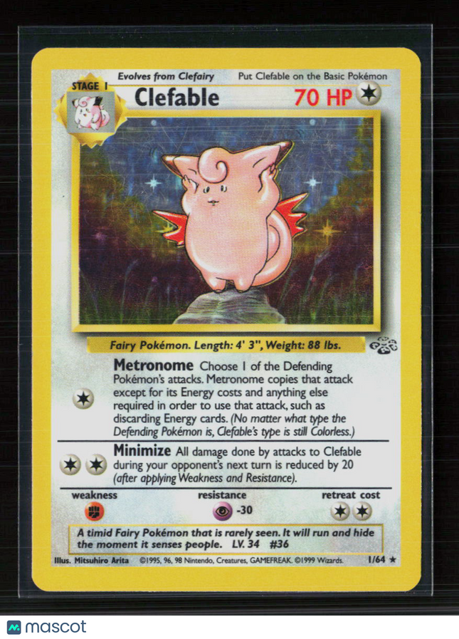 Pokemon 1999 Jungle Clefable #1/64