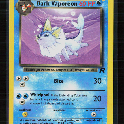 Pokemon 2000 Team Rocket Dark Vaporeon #45/82