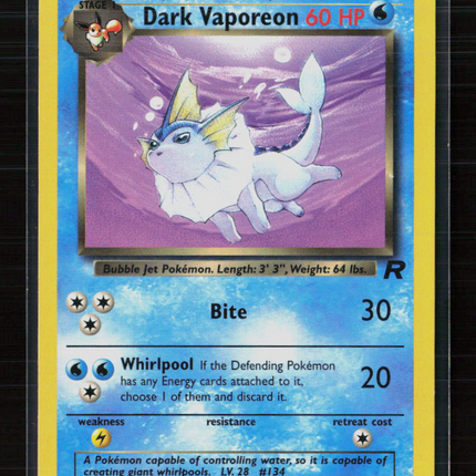 Pokemon 2000 Team Rocket Dark Vaporeon #45/82