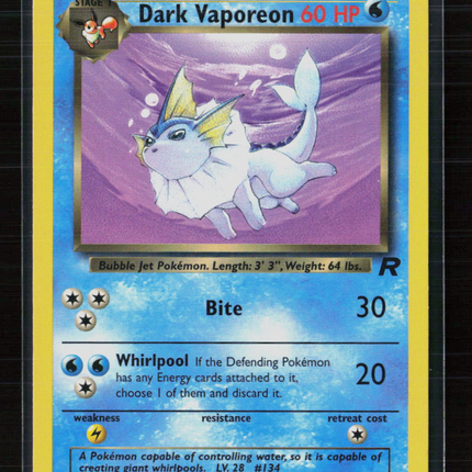 Pokemon 2000 Team Rocket Dark Vaporeon #45/82