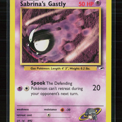 Pokemon 2000 Gym Challenge Sabrina's Gastly #93/132