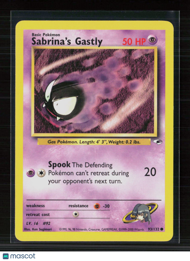 Pokemon 2000 Gym Challenge Sabrina's Gastly #93/132